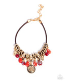 Paparazzi Tremolo Tapestry- Red Bracelet