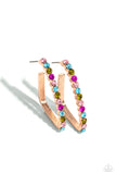 Paparazzi Triangular Tapestry - Rose Gold Hoops Earrings