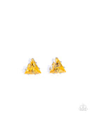 Paparazzi Triangular Twinkle - Yellow Earrings