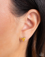 Paparazzi Triangular Twinkle - Yellow Earrings