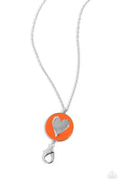 Paparazzi True to Your Heart - Orange Heart Lanyard