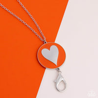 Paparazzi True to Your Heart - Orange Heart Lanyard