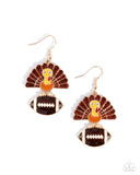 Paparazzi Turkey Bowl- Brown Earrings