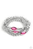 Paparazzi Twinkling Team - Pink peacock Bracelet