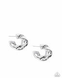 Paparazzi Twisted Talent- Silver Hoops Earrings