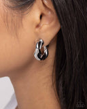 Paparazzi Twisted Talent- Silver Hoops Earrings