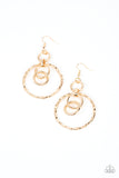 Paparazzi Twisted Temptation - Gold Earrings