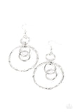 Paparazzi Twisted Temptation - Silver Hammered Earrings