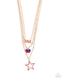 Paparazzi Unforgettable USA- Gold Necklace