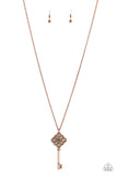 Paparazzi Unlocked- Copper Key Pendant Necklace