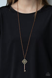 Paparazzi Unlocked- Copper Key Pendant Necklace
