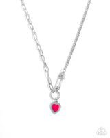 Paparazzi Valuable Valor - Pink Heart Necklace