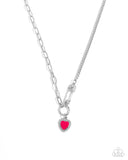 Paparazzi Valuable Valor - Pink Heart Necklace