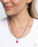 Paparazzi Valuable Valor - Pink Heart Necklace