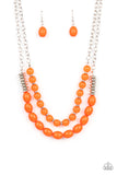 Paparazzi Venetian Voyage - Orange Beads Necklace