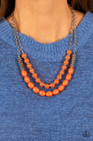 Paparazzi Venetian Voyage - Orange Beads Necklace