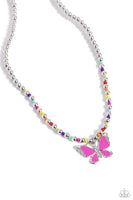 Paparazzi Vibrant Flutter - Multi Butterfly Necklace