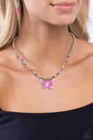 Paparazzi Vibrant Flutter - Multi Butterfly Necklace