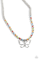 Paparazzi Vibrant Flutter - White Necklace