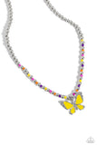 Paparazzi Vibrant Flutter - Yellow Butterfly Necklace