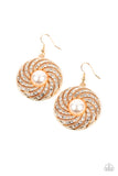 Paparazzi Vintage Vortex - Gold Earrings