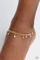 Paparazzi WATER You Waiting For? - Gold Pearls and White Gems Anklet