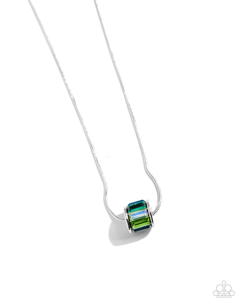 Paparazzi Warden Wheel - Green Necklace