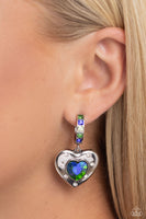 Paparazzi We Are Young - Green UV Hoops Earrings