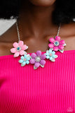 Paparazzi Well-Mannered Whimsy - Pink Flower Necklace