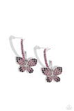 Paparazzi Whimsical Waltz - Purple Butterfly Earrings