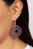 Paparazzi Whirly Whirlpool - Pink Earrings