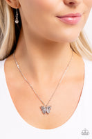 Paparazzi Whispering Wings - White Butterfly Necklace