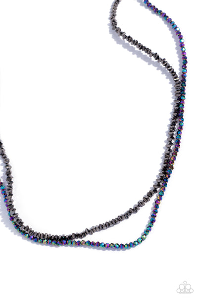 Paparazzi White-Collar Week - Black Oilspill Necklace