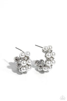 Paparazzi White Collar Wardrobe - White Pearl Hoops