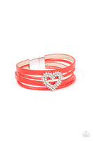 Paparazzi Wildly in Love - Red Heart Magnetic Bracelet