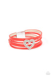 Paparazzi Wildly in Love - Red Heart Magnetic Bracelet