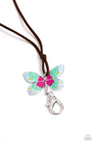 Paparazzi Winged Wanderer - Blue Butterfly Lanyard