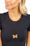 Paparazzi Winged Wanderer - Orange Necklace