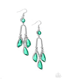 Paparazzi Winged Wardrobe - Green Earrings