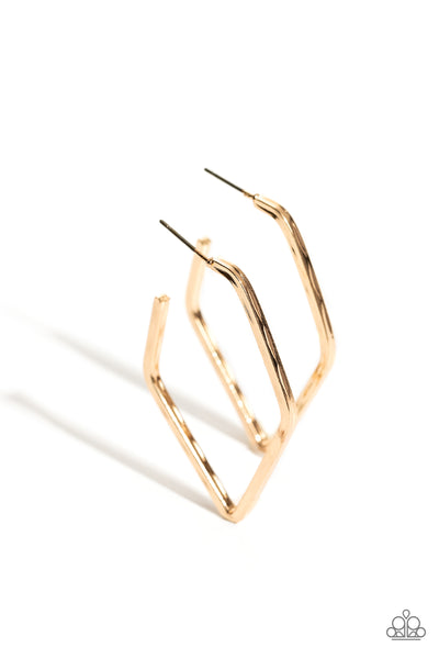 Paparazzi Winning Edge - Gold Hoops Earrings