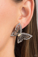 Paparazzi Wispy Wings - Multi Iridescent Butterfly Earrings