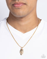 Paparazzi Wolf Warrior - Gold Necklace