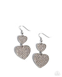 Paparazzi You Make My Heart Glow- White Earrings