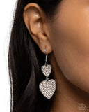 Paparazzi You Make My Heart Glow- White Earrings