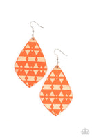 Paparazzi Zimbabwe Zoo - Orange Wooden Earrings