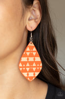 Paparazzi Zimbabwe Zoo - Orange Wooden Earrings