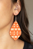 Paparazzi Zimbabwe Zoo - Orange Wooden Earrings