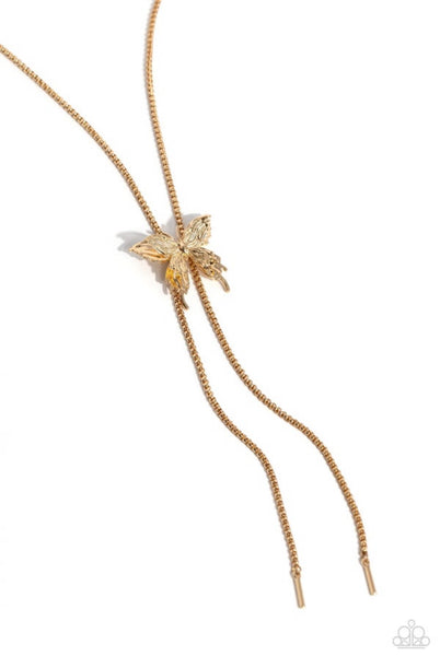 Paparazzi Adjustable Acclaim- Gold Butterfly Necklace