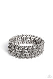 Paparazzi Striped Stack - Silver Coil Bracelet