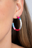 Paparazzi Multicolored Mambo - Pink Multi Hoops Earrings